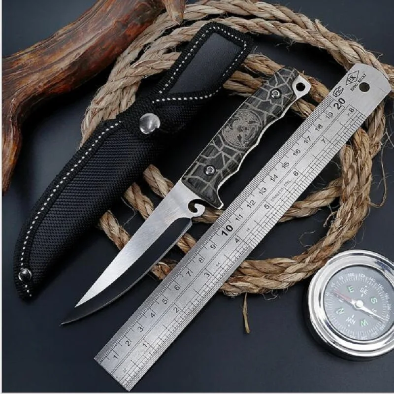 

Factory direct tactics high hardness field survival multi-function hunting knife outdoor tool with small straight knife