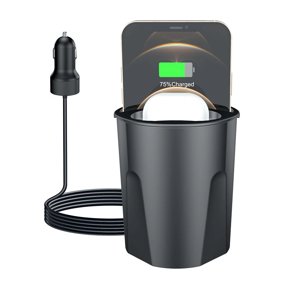 4 in1 Car Wireless Charger Cup for Samsung S20/iPhone 12/11/X/8 Plus/Airpod Pro/Apple Watch Chargers Cup QI Car charging Holder