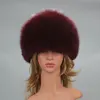 Real Fur Bomber Trapper Hat Lady Winter Warm Luxury 100% Natural Fox Fur Hat Ski Mask Bonnet Fashion Fluffy Fox Fur Beanie Caps 5