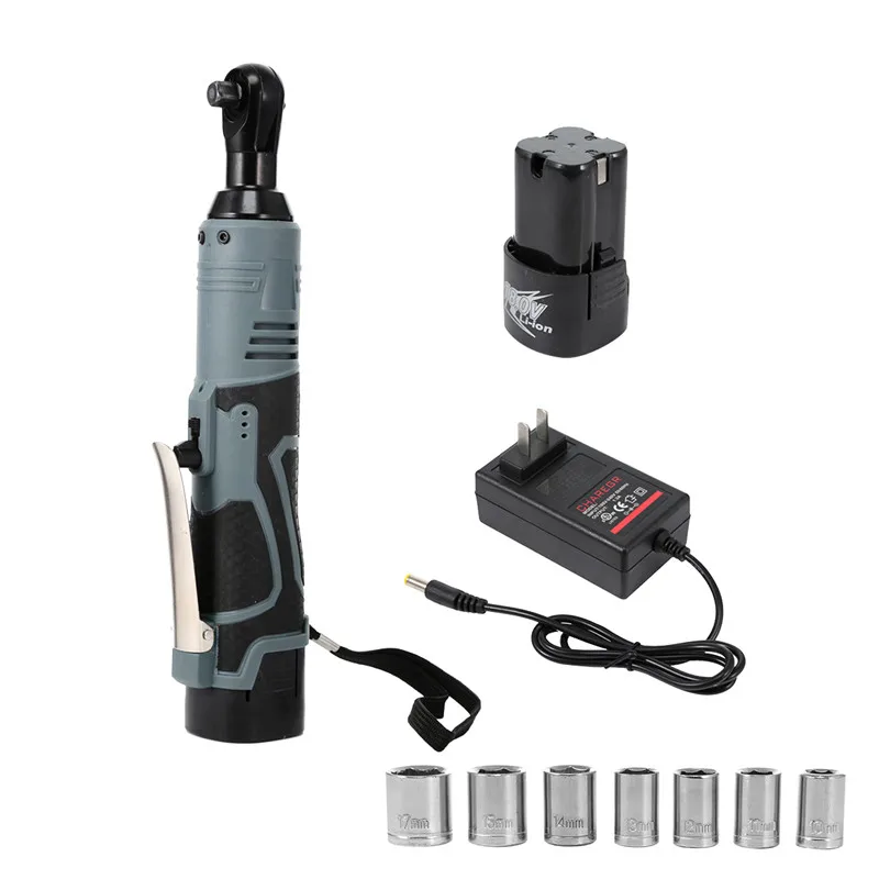

3/8'' 2 65Nm Lithium-Ion Battery Electric Ratchet Wrench Rechargeable Electric Cordless Right Angle Wrench Kit With Case