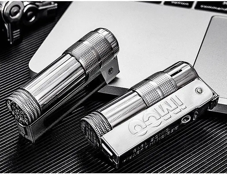 Original IMCO 6700 Retro Stainless Steel Metal Lighter Austrian Gasoline Grinding Wheel Lighter Kerosene Collection with Box