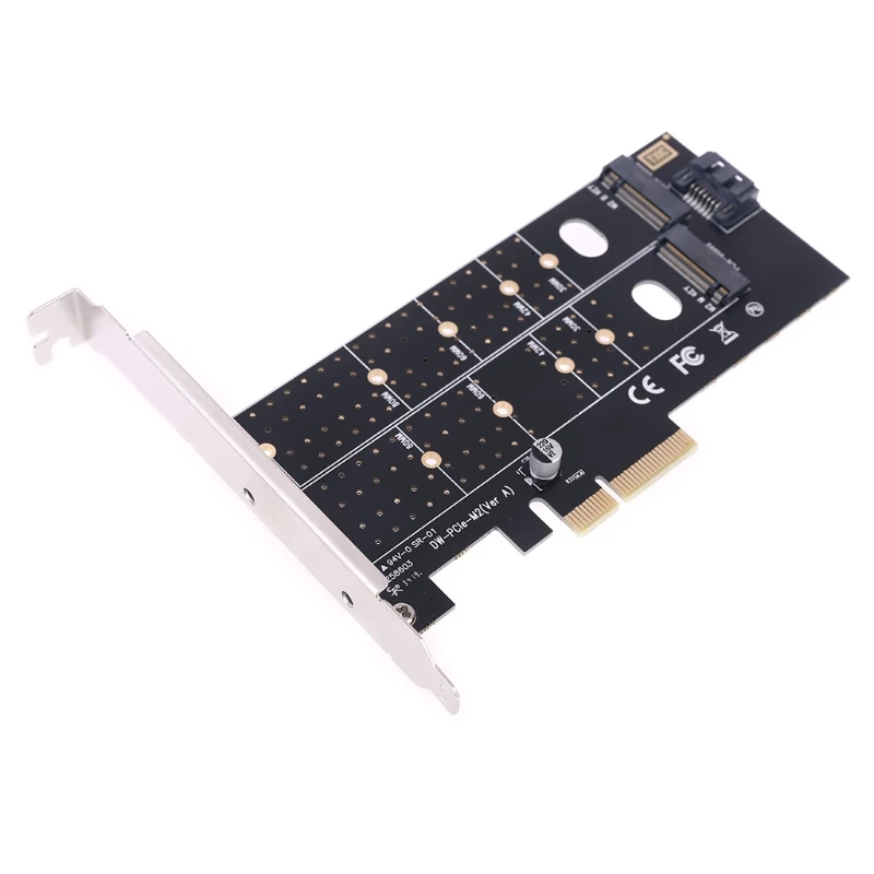 PCIE до M2 M.2 двойной NVMe SSD адаптер NGFF M ключ B Ключ SATA Riser Expansion Card Express TXB044|Компьютерные