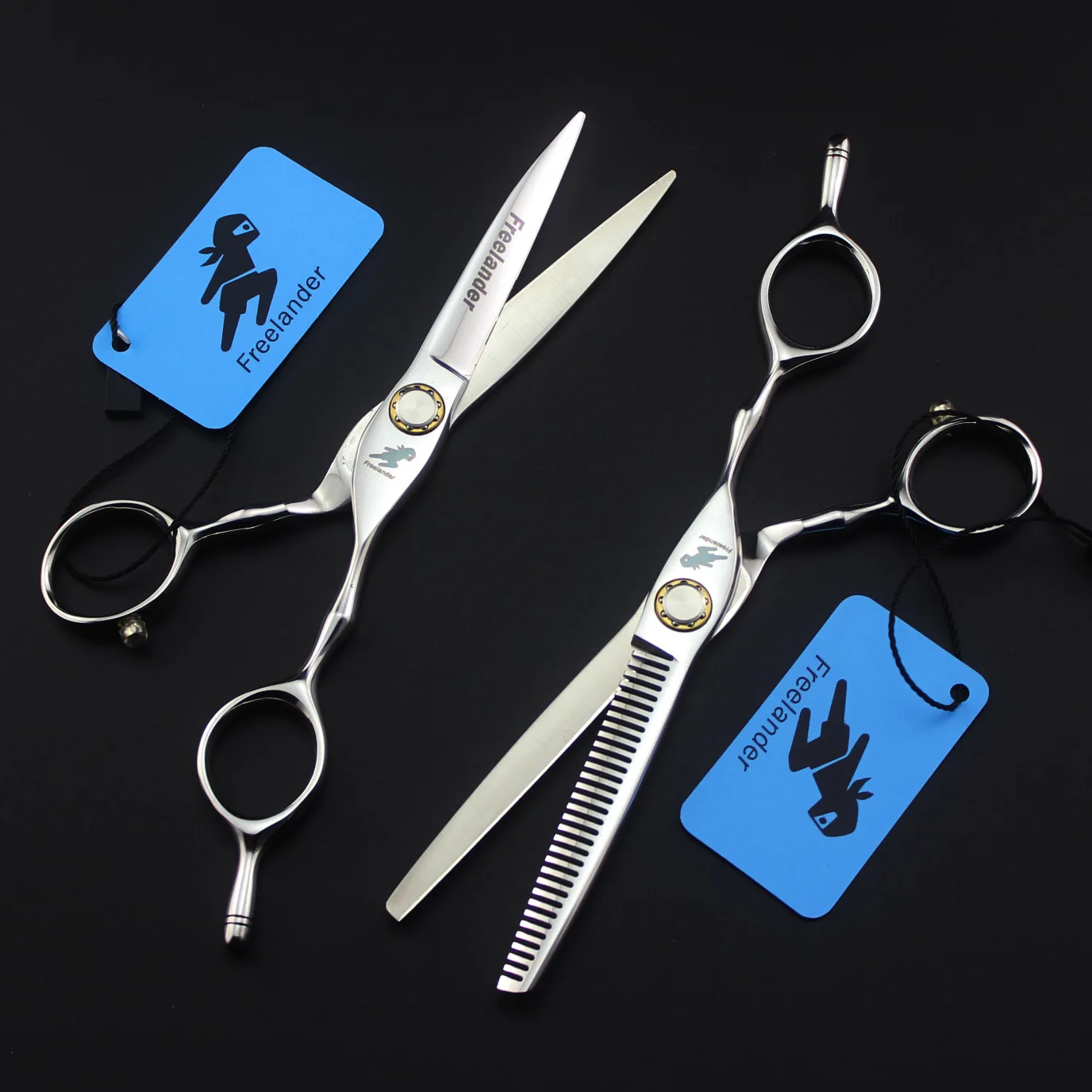 Sliver 6 inch hair salon haircut bearing screw hairdressing scissors barber Hair tools Household 440C hair trimming tools