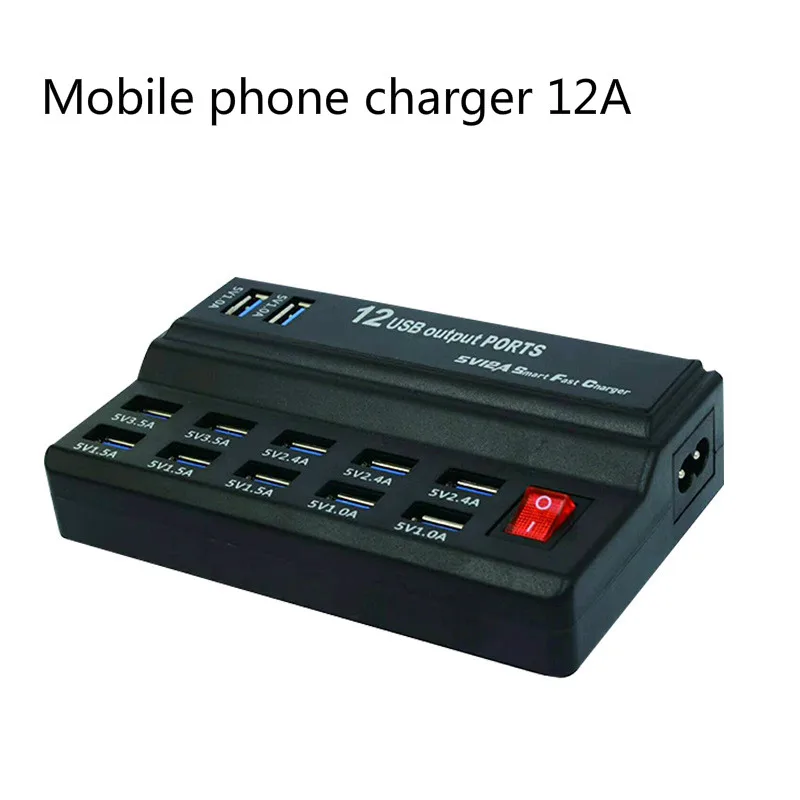 USB концентратор для быстрой зарядки 12 портов с автоматическим