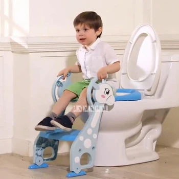 

JT-001 Baby Potty Training Seat 3 Colors Children Potty Toilet Seat With Adjustable Ladder Infant Toilet Training Folding Seat