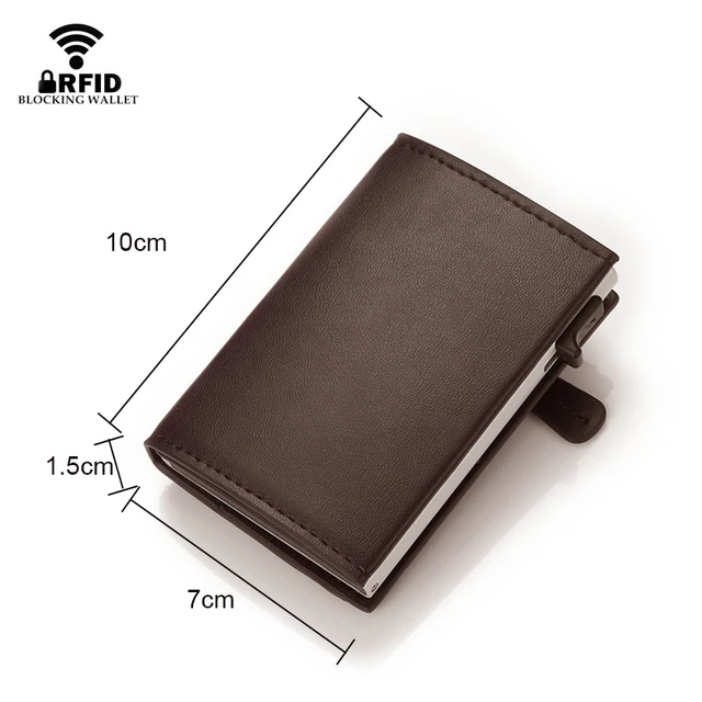 Genuine Leather Rfid Credit Card Holder Men Wallet Money Bag Purse Luxury Brand Male Black Short Smart Mini Wallet Slim Walet 2