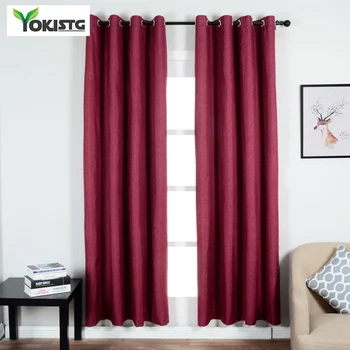 

YokiSTG Thick Solid 100% Blackout Curtains For Living Room Bedroom Thermal Insulated Window Treatments Curtains Finished Panel