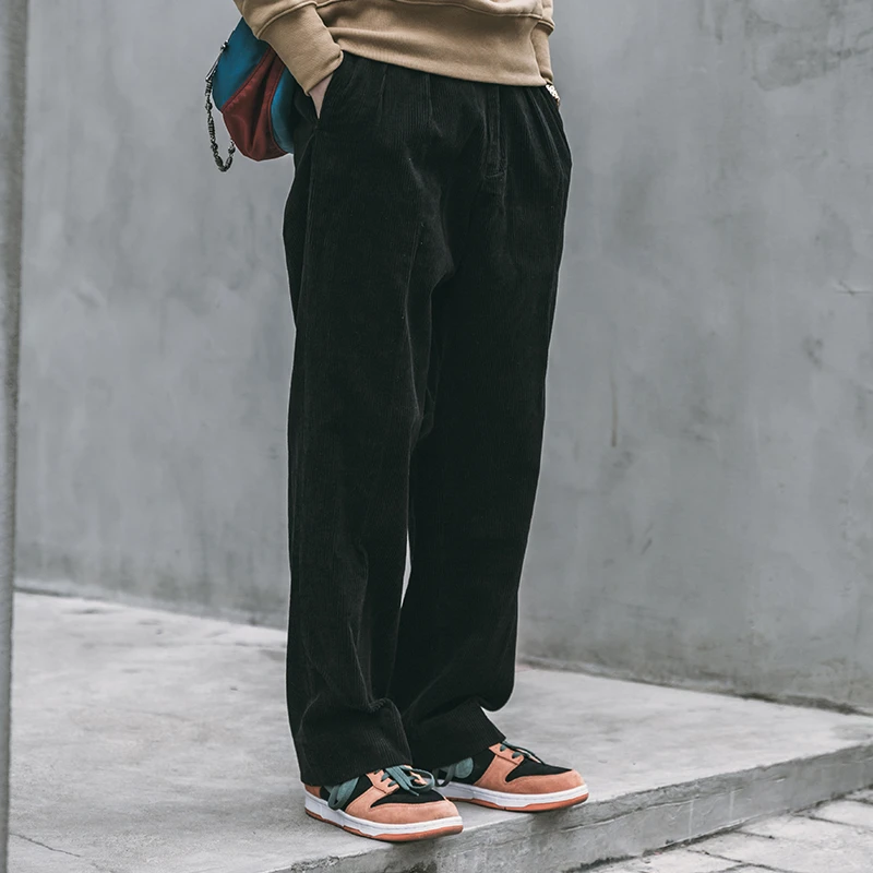 black corduroy trousers