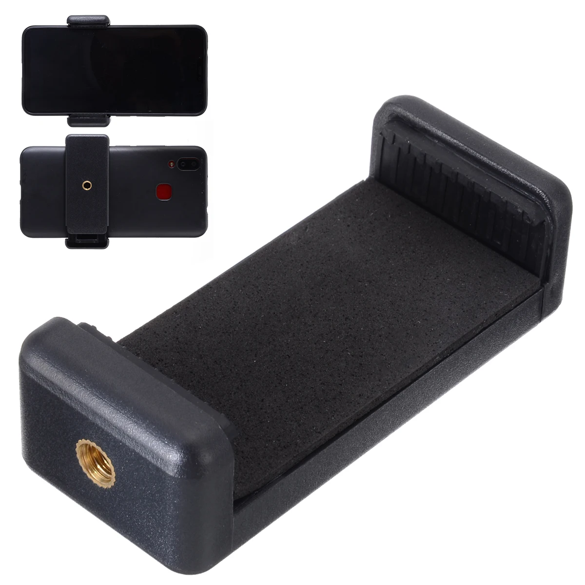 

MAYITR 1pc Portable Mobile Clip Bracket Holder Plastic Cell Phone Tripod Mount Black For Tripod/Monopod Stand New