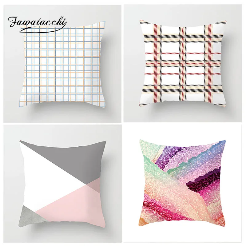 Fuwatacchi Line drawing Cushion Cover Geometry Geometric Pillow Case for Home Sofa Chair Decoration Accessories | Дом и сад