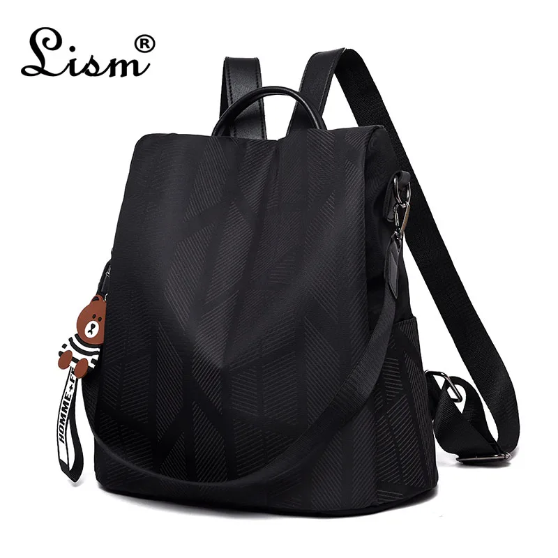 

Backpack 2019 new night reflective multi-function student backpack leisure travel bag black college style