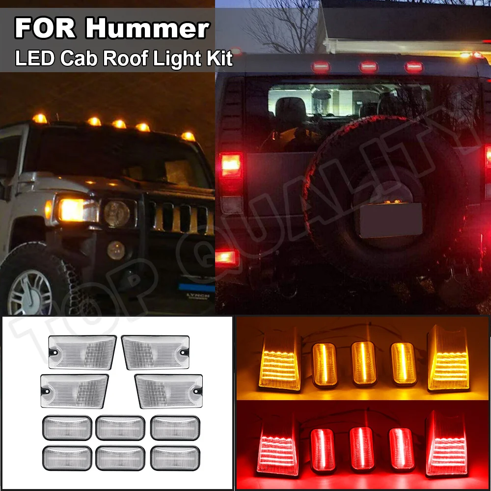 Hummer h2 sut 2003 2004 2005 2006 2007  2008用の完全なドゥームランプ,ledルーフライト,クリアフロントおよびリアレンズ,10個