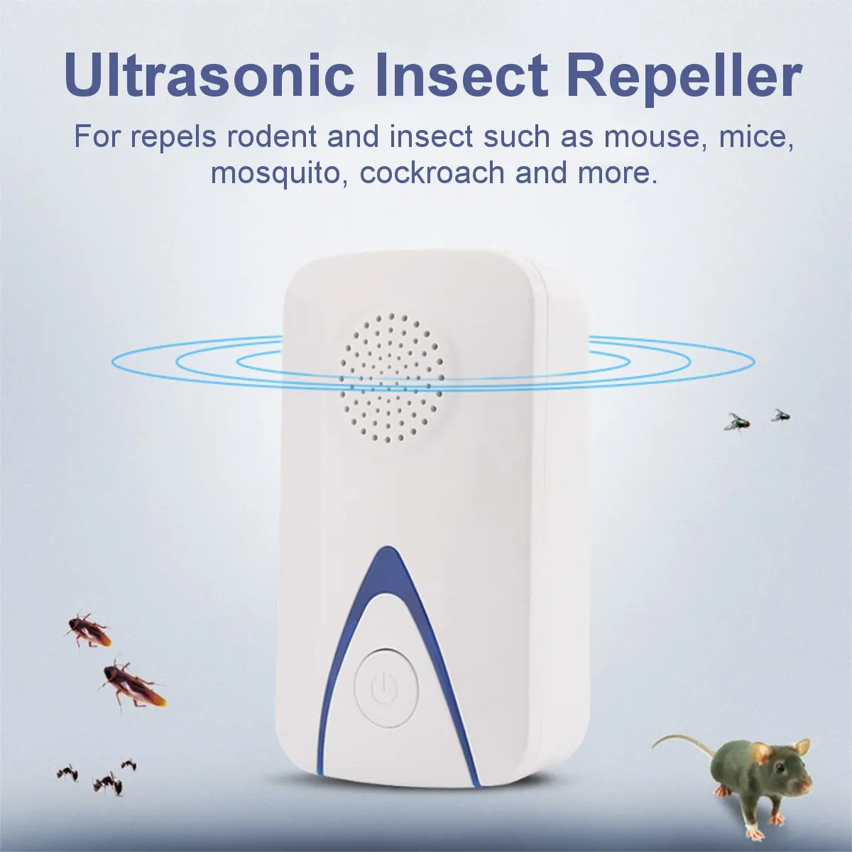 

Hot New Anti Mosquito Ultrasonic Insect Repeller Mini Insect Killer Electric Plug Pest Mosquito Mouse Repellent Night Lamp US EU