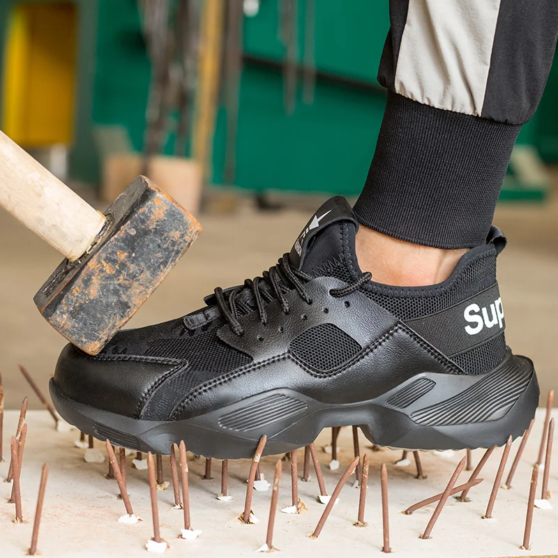 steel toe cap high top trainers