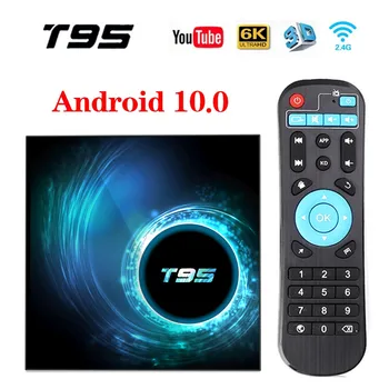 

2pcs/lot T95 Android 10.0 Smart TV Box Quad Core Allwinner H616 4GB DDR3 64GB Wifi 6K HD Youtube Smart Media player