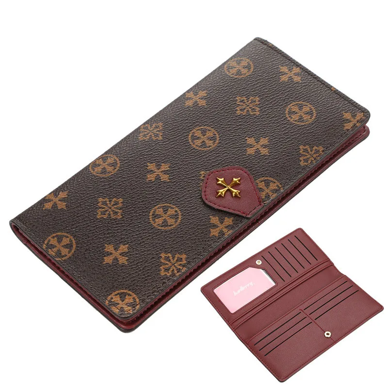 

Fashion Women'S Leather Wallet Length Type Vertical Square Buckle Multi-Function Multi-Card Thin Wallet Handbag 10cm*20cm*1.5cm