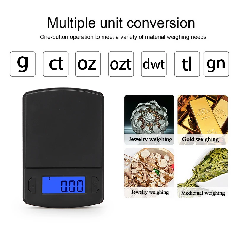 

1PC High Scale Digital for Gold Sterling Jewelry Scales Weight Gram Balance LCD Electronic Mini Scales