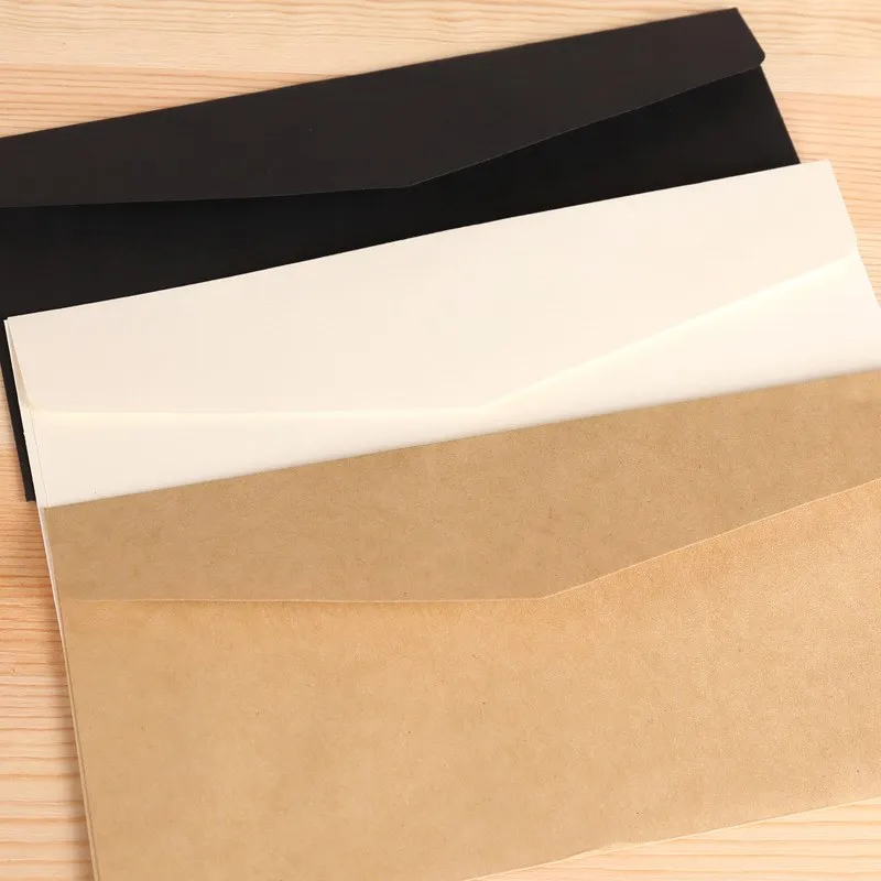 Sobres de papel artesanal blanco y negro de estilo Vintage, Mini sobre blanco para tarjetas de recortes, suministros de regalo con letras, 10 Uds.