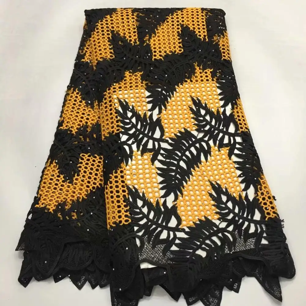 Гипюровая кружевная ткань нигерийские кружевные ткани с камнями tissu dentelle африканская кружевная ткань высокого качества 5 ярдов/Лот