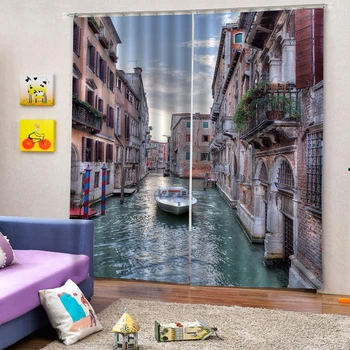 

Expressions Venice Curtains Habitat Illustration for Living Room Bedroom Window Drape Cheer Natural 2 Panel 3D Print Flat Window