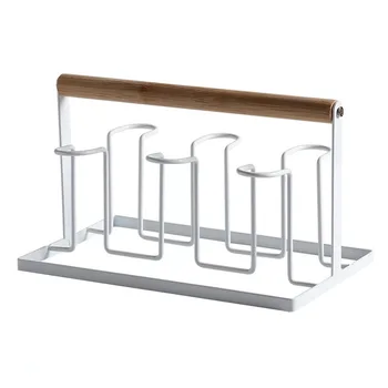 

Cup Drying Rack Home Kitchen Wood Handle Glasses Nordic Style Modern Bottle Mugs Countertop Organizer Storage Stand Restaurant