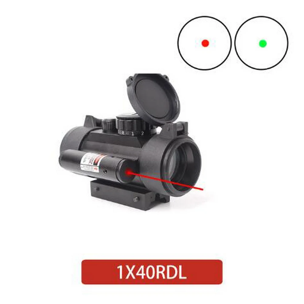 Tactical 1X40 Red Green Dot Sight Scope Optical Collimator Hunting Riflescope for Airsoft 11 / 20mm Shooting Rifle Aiming photo