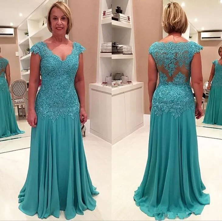 Kapmouwtjes Moeder Van De Bruid Jurken A-lijn V-hals Chiffon Applicaties Lace Plus Size Lange Bruidegom Moeder Jurken Voor Bruiloft Kapmouwtjes Moeder Van De Bruid Jurken A-lijn V-hals Chiffon Applicaties Lace Plus Size Lange Bruidegom Moeder Jurken Voor Bruiloft