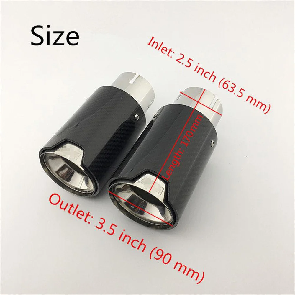 

Carbon Fiber Exhaust Pipe Tip Car ID 2.5" OD 3.5" 90mm 63mm 180mm Part