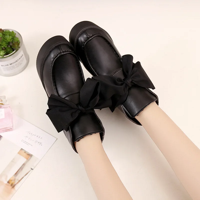 

Autumn And Winter Elevator Bow Korean-style Ankle Boots Slanted Heel Slip-on Martin Boots Women's Warm And Comfortable Women's B