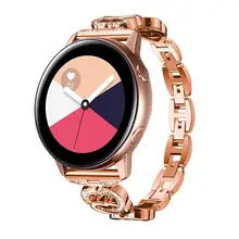 20 мм ремешок для часов samsung Galaxy Active Watch 42 gear Sport s2 классический модный бриллиант металлический браслет Galaxy Watch 42