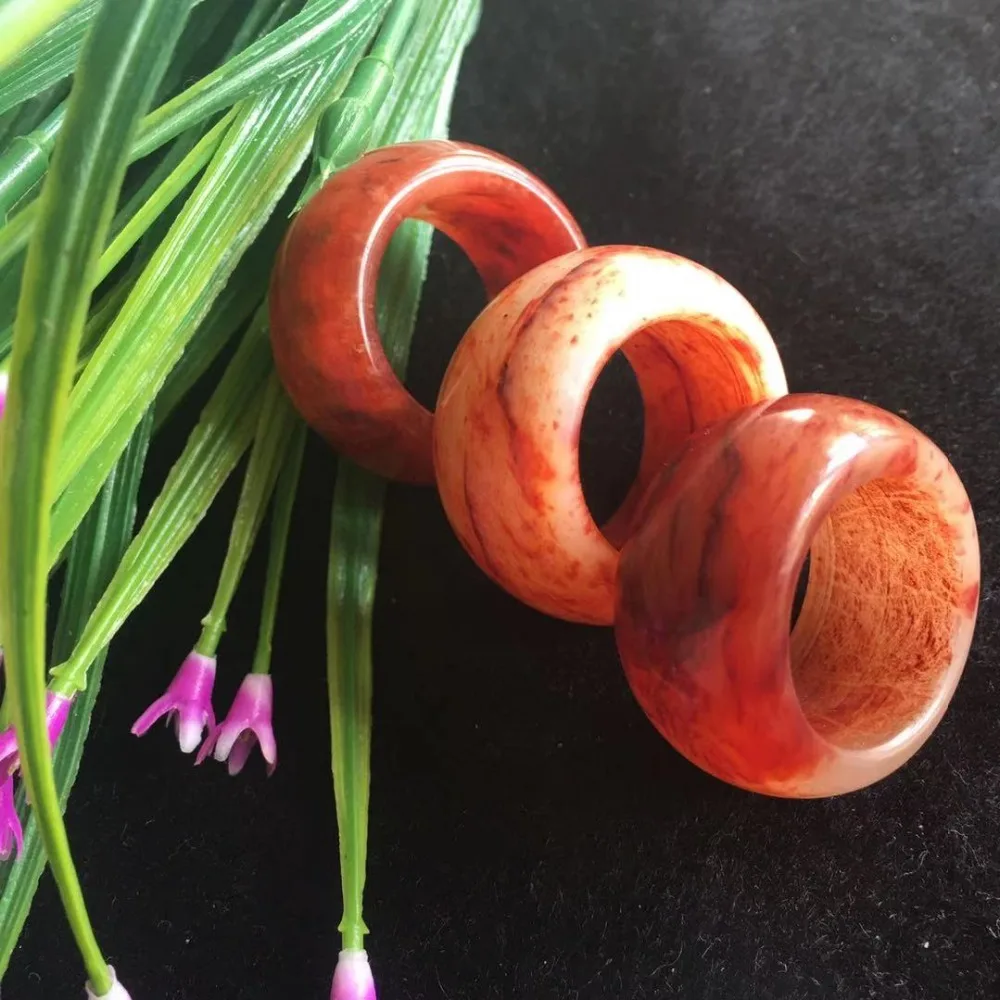 Anillo de jade натуральный anillo de piedra de sangre roja anillo de jade para hombre 3 vendidos