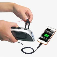 Многофункциональный ручной коленчатый генератор энергии FM радио аварийный Солнечный перезаряжаемый фонарик для зарядки мобильного телефона светодиодный фонарь