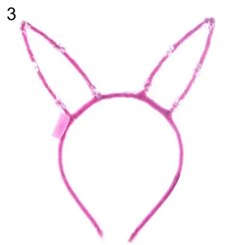 Flower Rabbit Ear 1 шт. светодиодные вплетения в волосы обруч светящиеся блестки заячьи ушки детские светящиеся головная повязка светодиодные светящиеся волосы обруч для вечерние поставки - Цвет: Flower Rabbit Ear