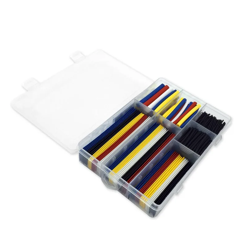 

7 Sizes 360pcs Car Cable Polyolefin 2:1 Halogen-Free Heat Shrink Tubing Sleeving & Box
