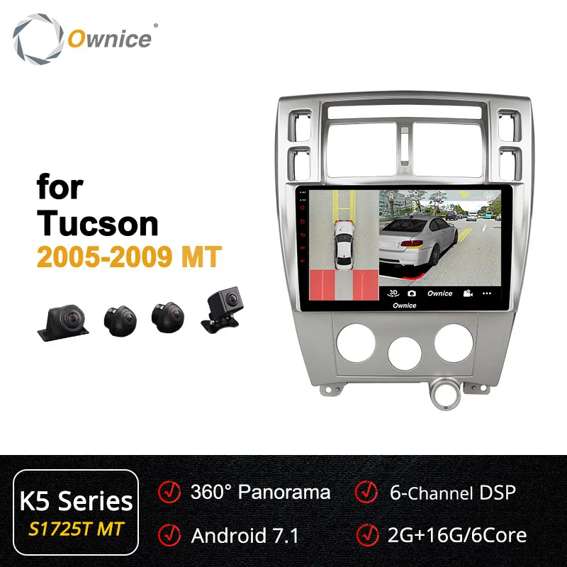 S1725MT K5 Series Ownice K3 K5 K6 2 Din Android 9.0 Car Radio Bluetooth GPS Navi dvd For Hyundai Tucson 2005- 2009 4G LTE 360 Panorama DSP SPDIF - Цвет: S1725MT K5 Series