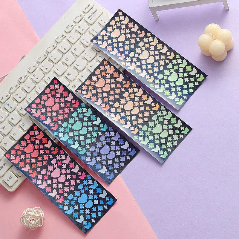 Корейский лазер в форме сердца бабочки Blingbling Idol Card Наклейки для скрапбукинга DIY