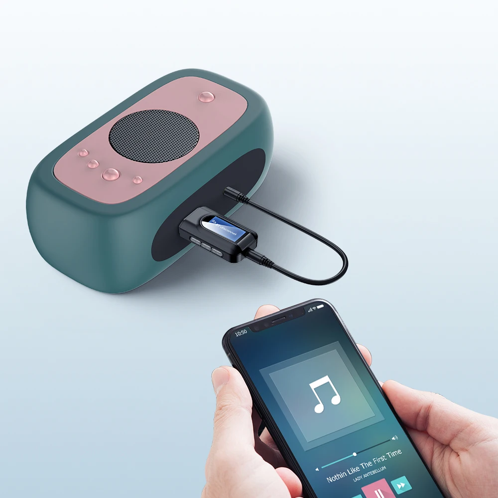 Bluetooth Adapter Bluetooth 5.0 USB Dongle Audio Receiver Transmitter With LCD Display For TV Car PC Mini 3.5mm Jack AUX USB Wireless