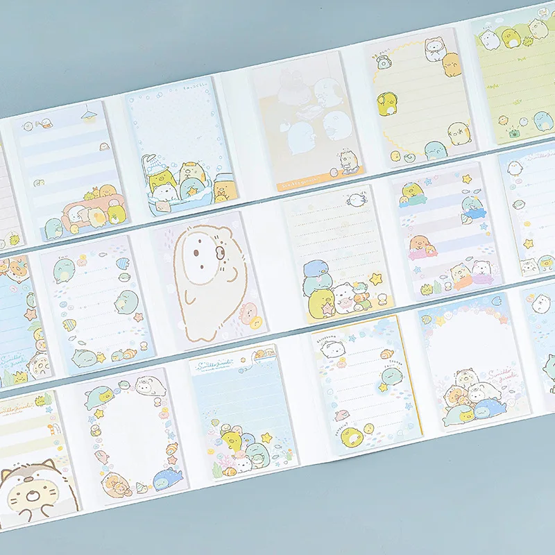 Мультяшный милый Sumikko Gurashi 6 складных самоклеящихся блокнотов для заметок, чтобы сделать список еженедельников, Липкие заметки, школьные офисные принадлежности