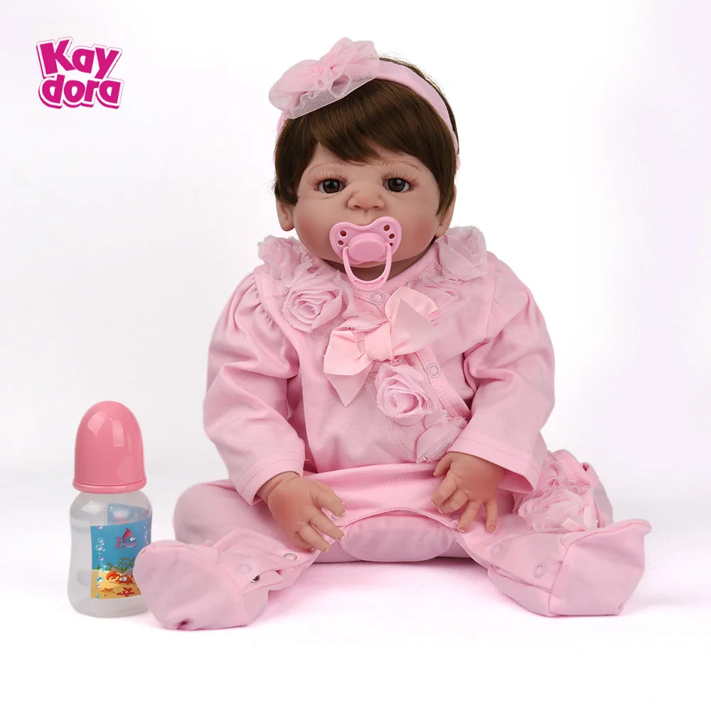 Полностью силиконовые куклы Reborn Baby 22 дюймов 55 см дети Menina малыш живой настоящий Bebe Boneca реалистичные игрушки для девочек Подарки на день рождения
