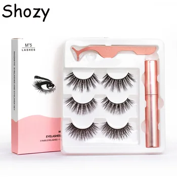 

Shozy waterproof magnetic eyeliner & 3 pairs mixed magnetic eyelashes with 5 magnets false eyelashes extension and applicator-M