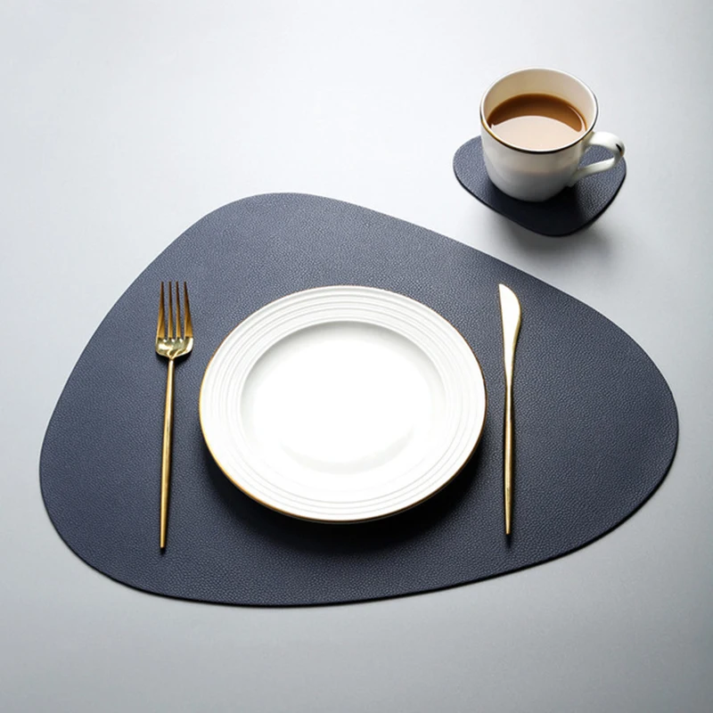 

Leather Table Mats Place Mat Tableware Pad Placemat Table Mat Heat Insulation PU Placemats Bowl Coaster Kitchen Non-Slip