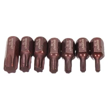 Broppe 7 pçs T20-55 30mm torx magnético chave de fenda bit s2 aço 10mm hex haste para chave de fenda impacto t20/t25/t30/t40/t45/t50/t55