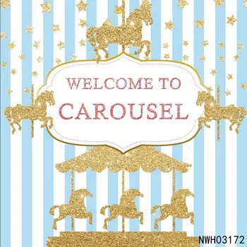 

Laeacco Golden Carousel Unicorn Star Birthday Party Stripes Baby Photography Backdrops Photo Backgrounds Photocall Photo Studio