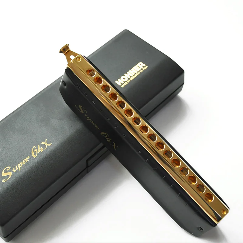 Германия HOHNER SUPER 64X Хроматическая губная гармоника акриловая расческа C ключом Armonica рот Оганов Губная гармошка gaita de boca 1664 арфа