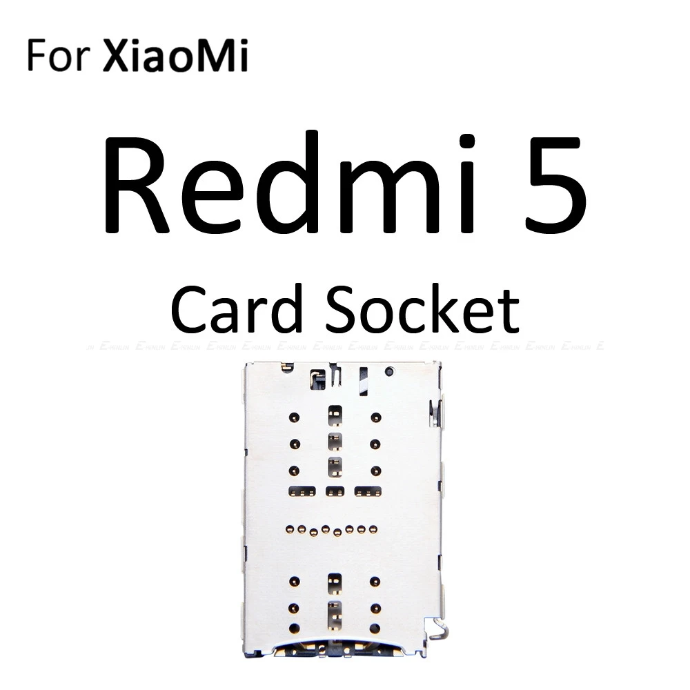Sim Micro SD карты гнездо держатель Слот лоток ридер для XiaoMi Redmi 5 Plus Note 5 Pro адаптер контейнер Разъем Запчасти - Цвет: For Redmi 5 Socket