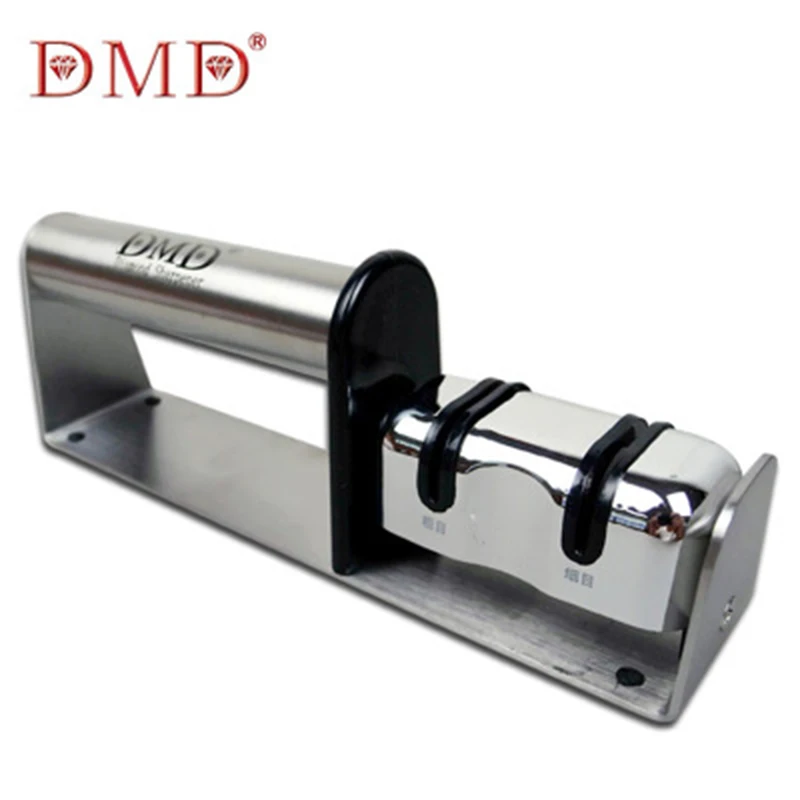 DMD точилка из нержавеющей стали с ручкой грубая/тонкая шлифовальная кухонная насадка для инструментов Алмазная точилка h1 - Цвет: Silver
