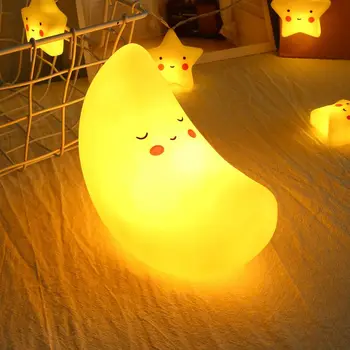 

Night Light Creative Smiley Moon Shape Night Lamp Kids Toy for Home Decor