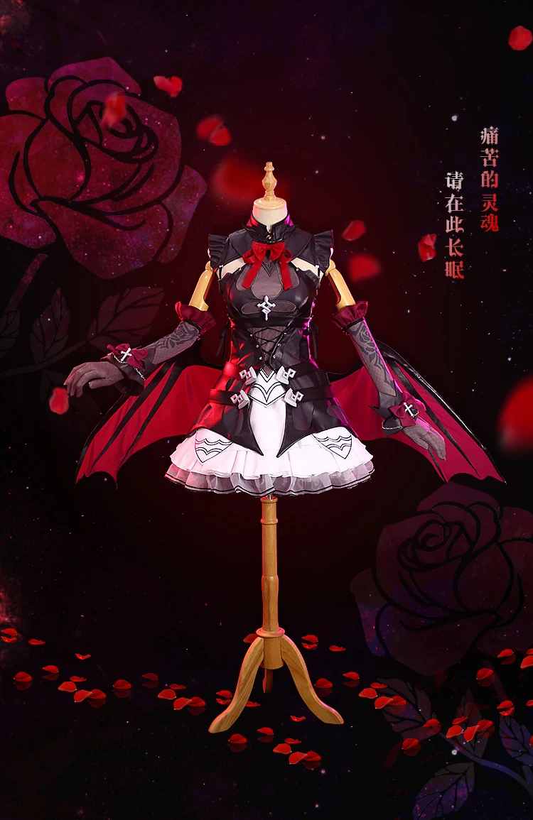 Honkai Impact 3 Рита Rossweisse темный костюм для косплея дьявол Униформа F