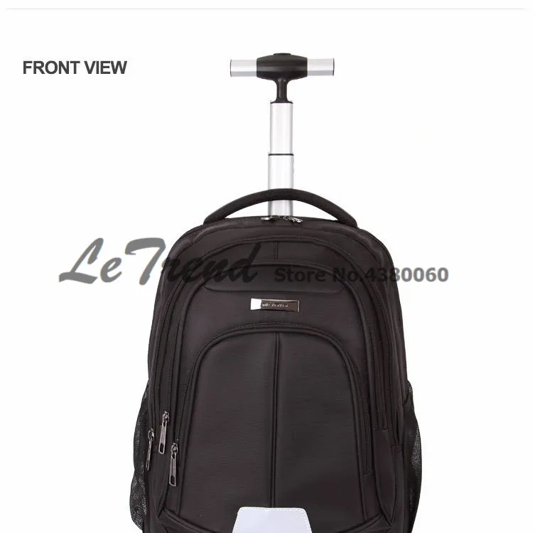 LeTrend деловой Рюкзак-тележка водонепроницаемая сумка на колесах багаж компьютерный слой многофункциональный карманный мешок для