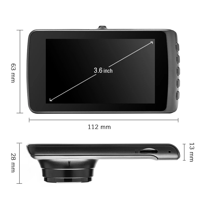 4 дюйма Dash Cam HD 1080P Видеорегистраторы для автомобилей автомобиля Камера 170 ° Широкий Двойной объектив видео Регистраторы Dash Cam с Водонепроницаемый Реверсивный Камера Driv